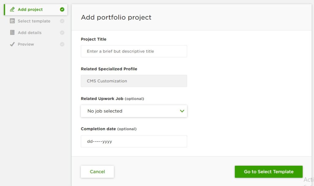 Add your Portfolio/ Projects