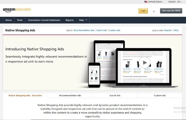 3. Amazon Native Shopping Ads