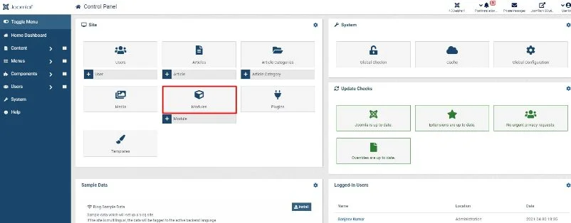 Joomla4: How to create new module from backend?