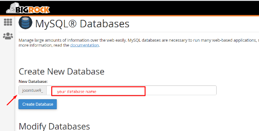 create your database