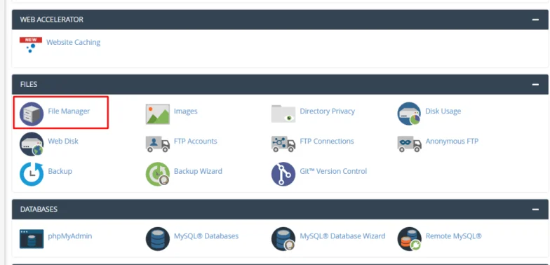 File Manager Tool in Cpanel