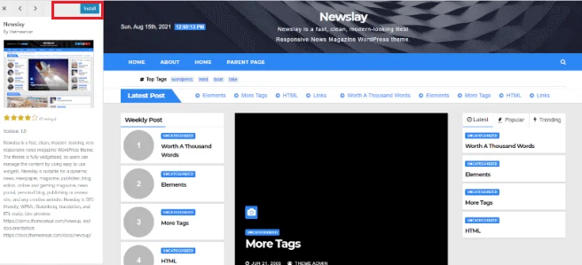 wordpress newslay theme