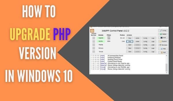 How to upgrade PHP version in Window 10