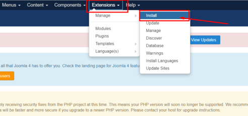 5. After that, go to Extensions > Templates to enable the new template
