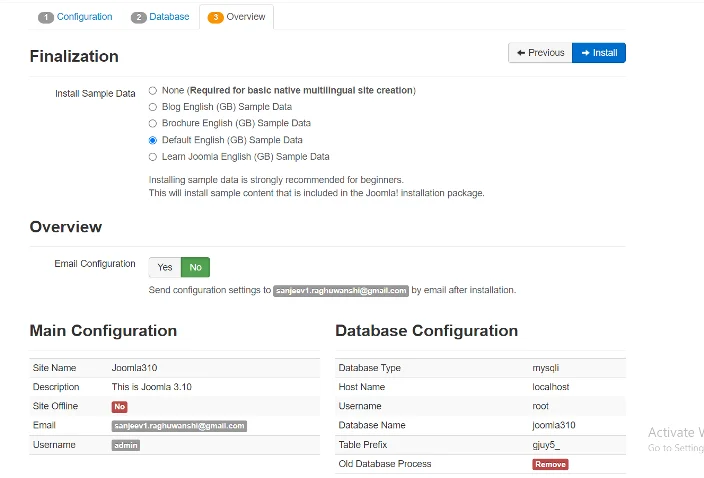 Step 3 - Instead of selecting None, select the template name. You will not get the demo data on your Joomla site if you do not choose the template name. Last but not least, click the Install button. The installation of your template will proceed.