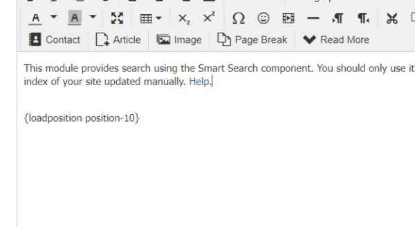 Using loadposition to insert a Joomla module into an article