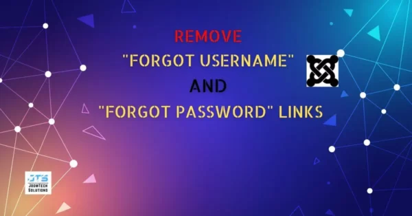Remove Forgot Username and Forgot Password Links