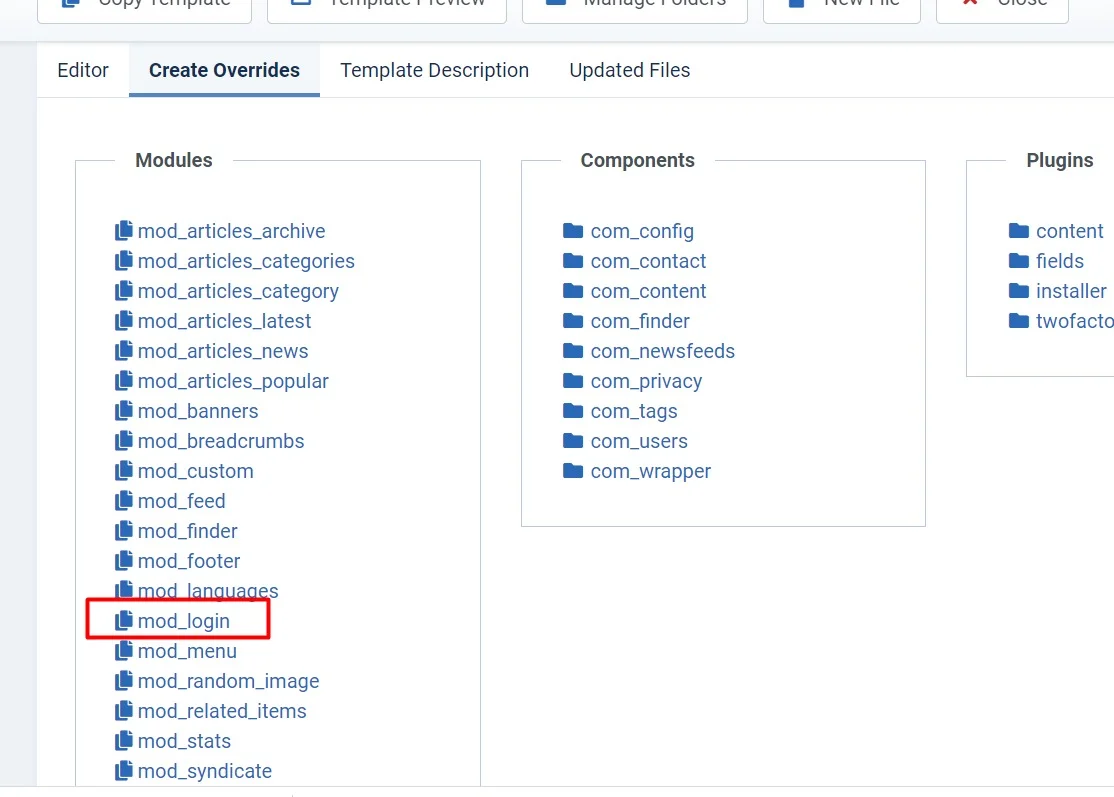 Create a mod_login template override in Joomla 6