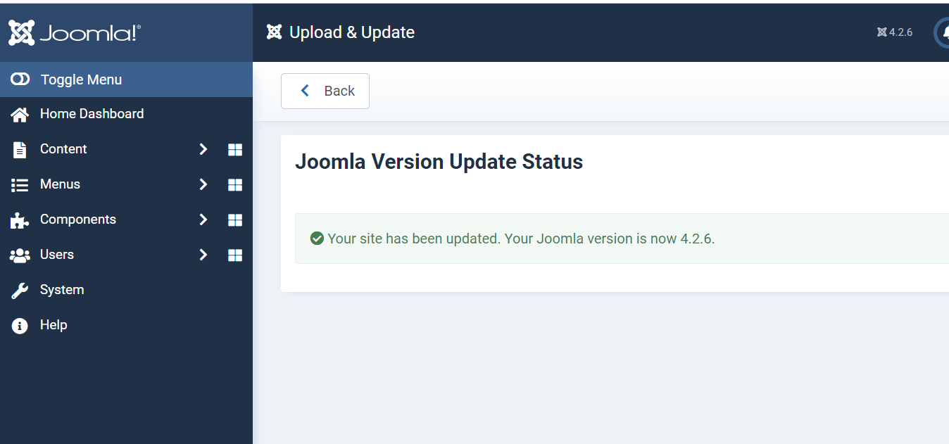 Joomla-4-latest-version-update to next version-statep5