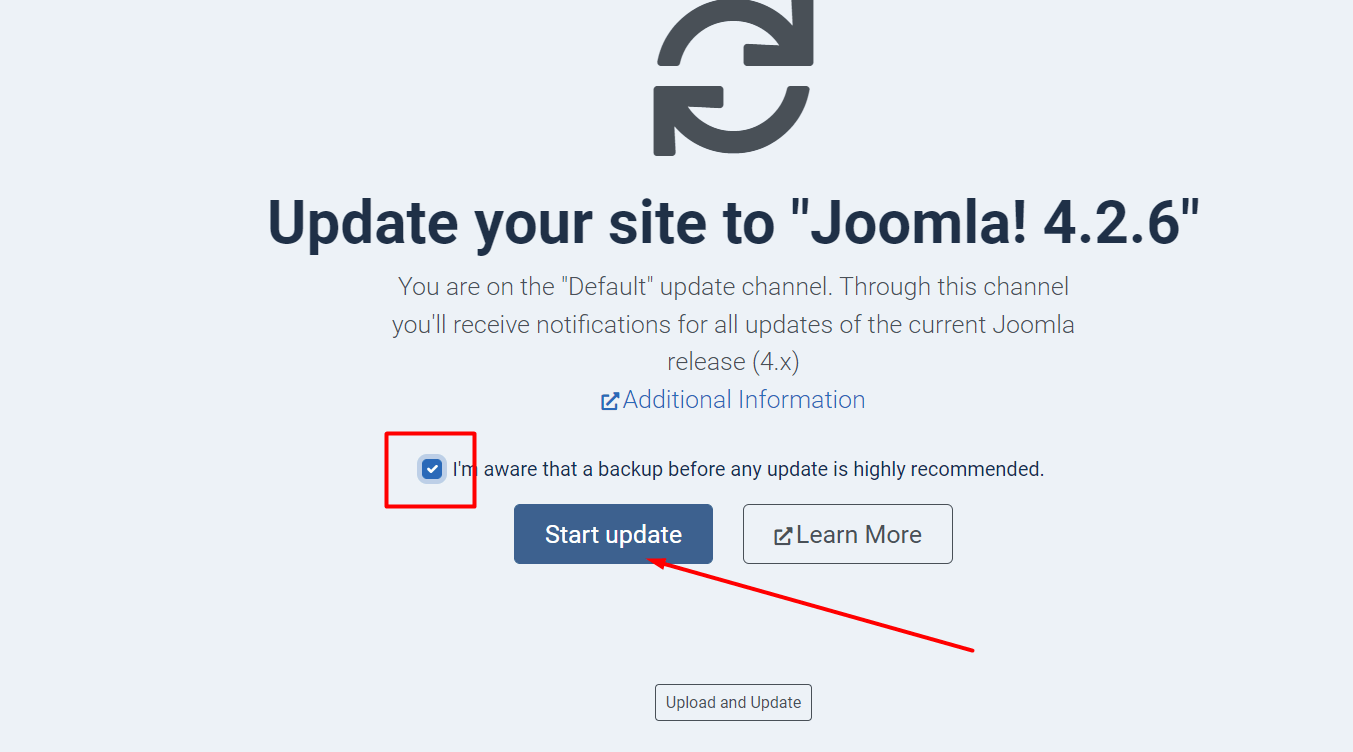 Joomla4 latest version update next version step3