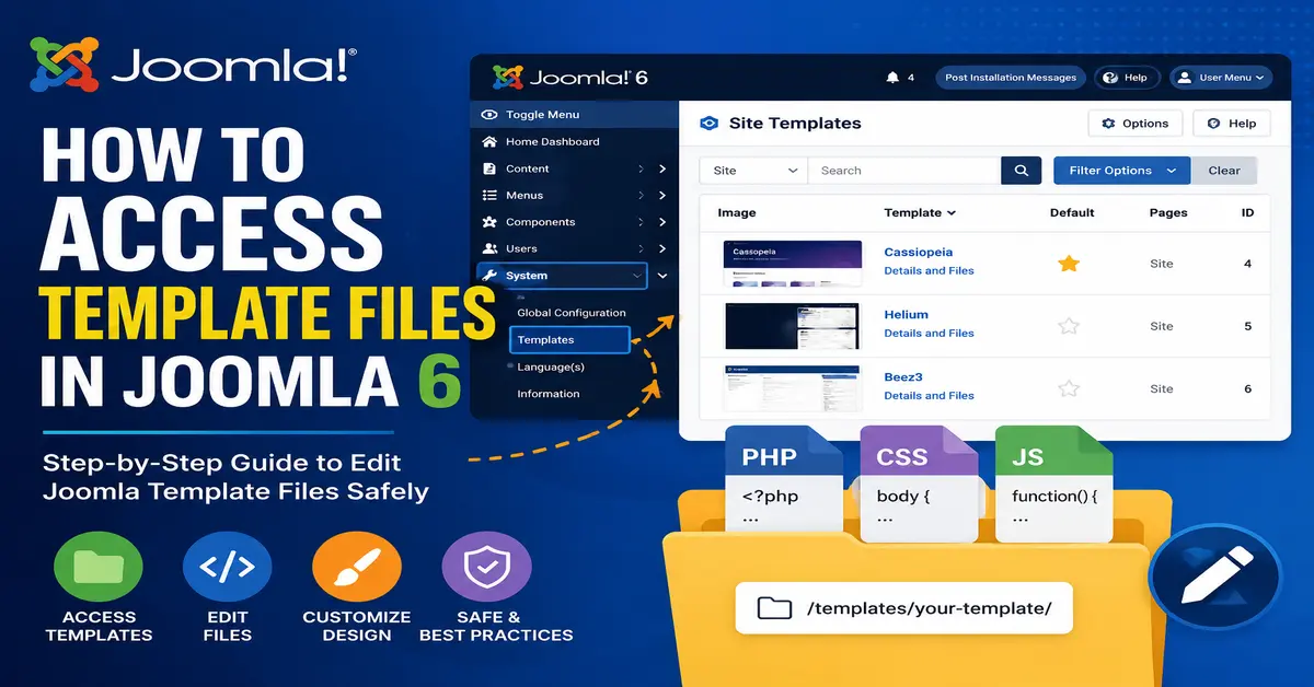 How to access template files in Joomla 6