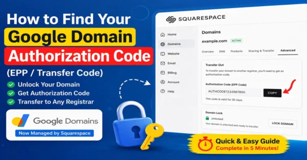 How to find Google Domain Authorization Code and EPP transfer code