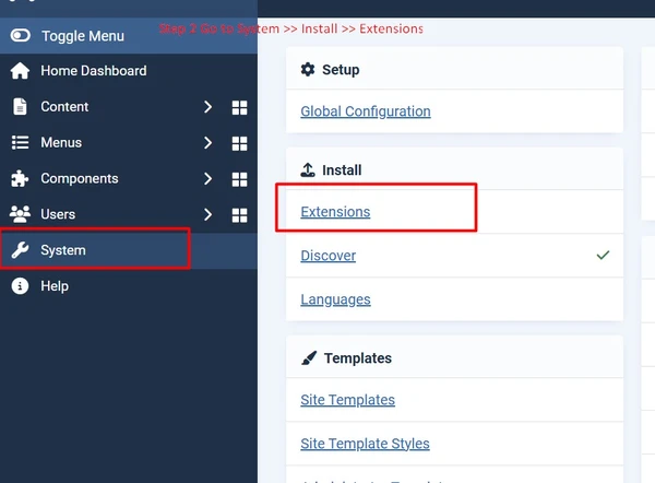 Install Joomla template in Joomla 5 using Extensions Installer
