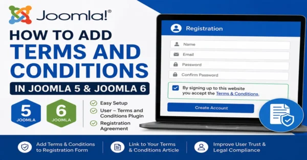 How to add Terms and Conditions to Joomla 5 and Joomla 6 registration form
