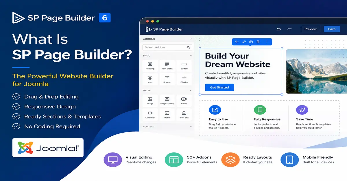SP Page Builder 6 website builder for Joomla