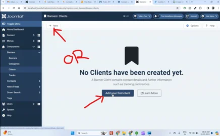 Create your first client in joomla 5
