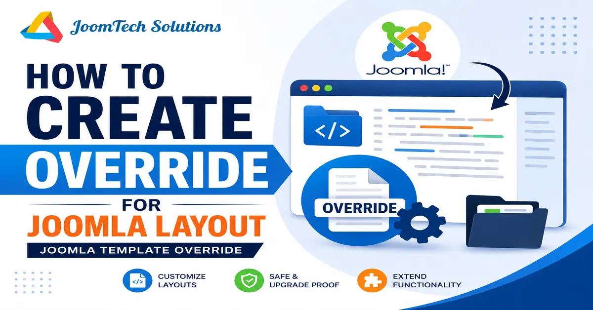 How to create a Joomla template override in Joomla 6 Caption:
