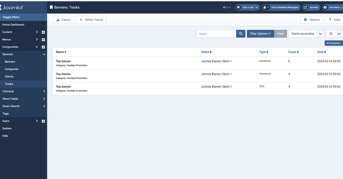 track-banners joomla