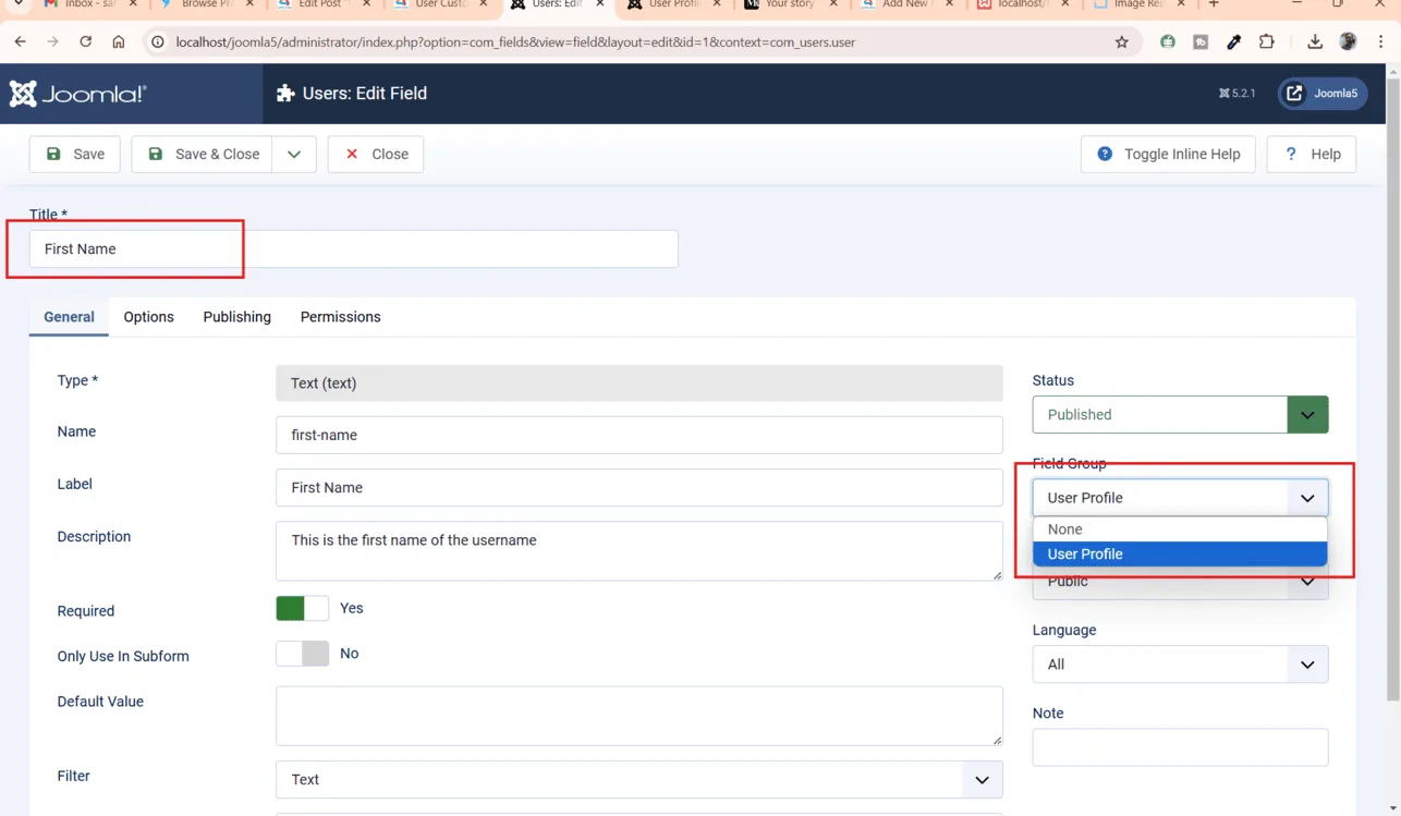 custom field group assignment