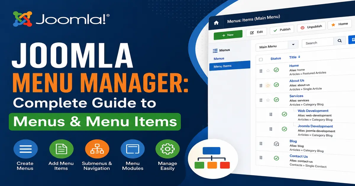 Joomla Menu Manager – Complete Guide to Menus and Menu Items